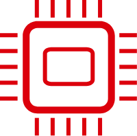 Logo categorie électronique rouge