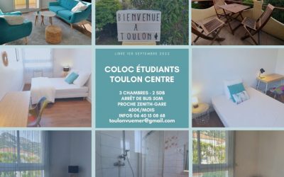 COLOCATION 3 Chambres – Toulon Centre – 100m2